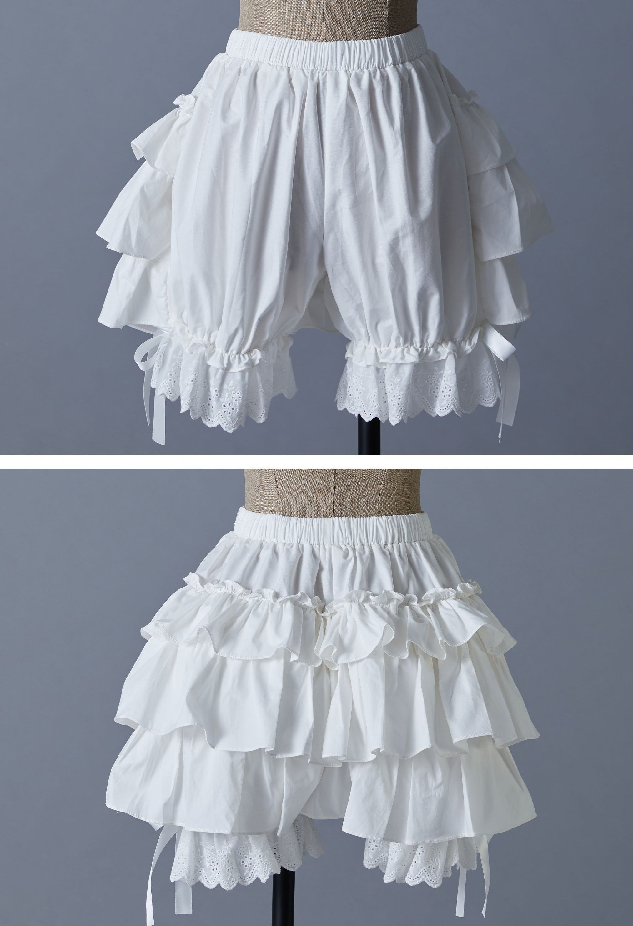 Cotton Bloomers Women Bloomer Shorts Pantaloons Victorian Ruffles Bloomers Summer Shorts Pettipants Lace Trim Side Bows