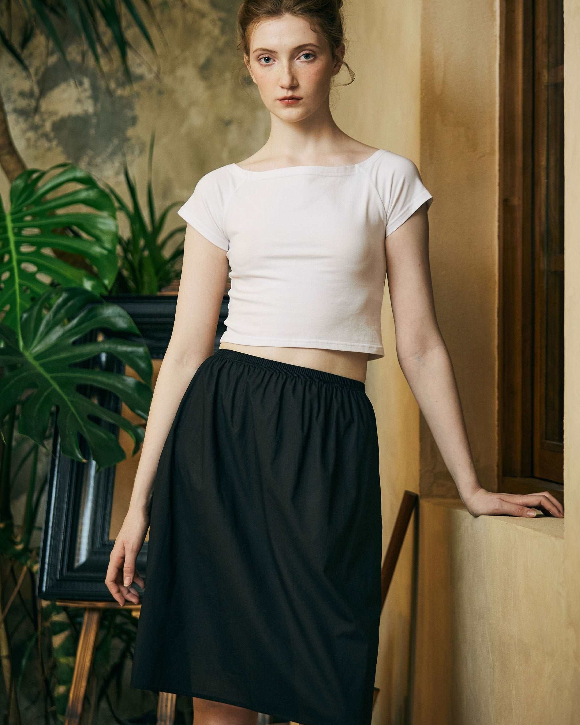 Cotton Half Slip Petticoat Slip Skirt Organic Cotton Unterrock Women Underskirt in Three Lengths Four Colors White Ivory Nude Black