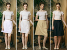Cotton Half Slip Petticoat Slip Skirt Organic Cotton Unterrock Women Underskirt in Three Lengths Four Colors White Ivory Nude Black