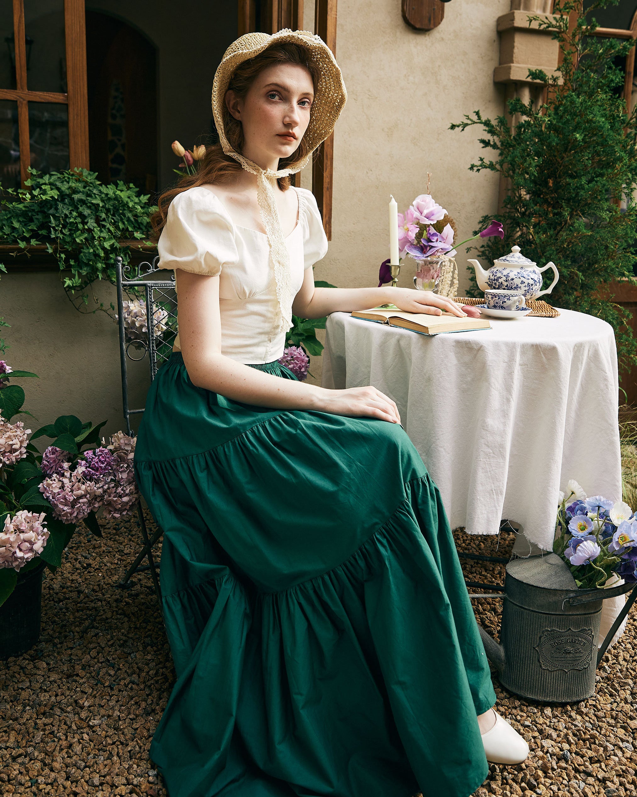 Renaissance Fair Skirt Victorian Skirt Medieval outfits Ren Faire Costume Pirate Tiered Skirt Cotton Long Skirt Full Length Peasant Skirt