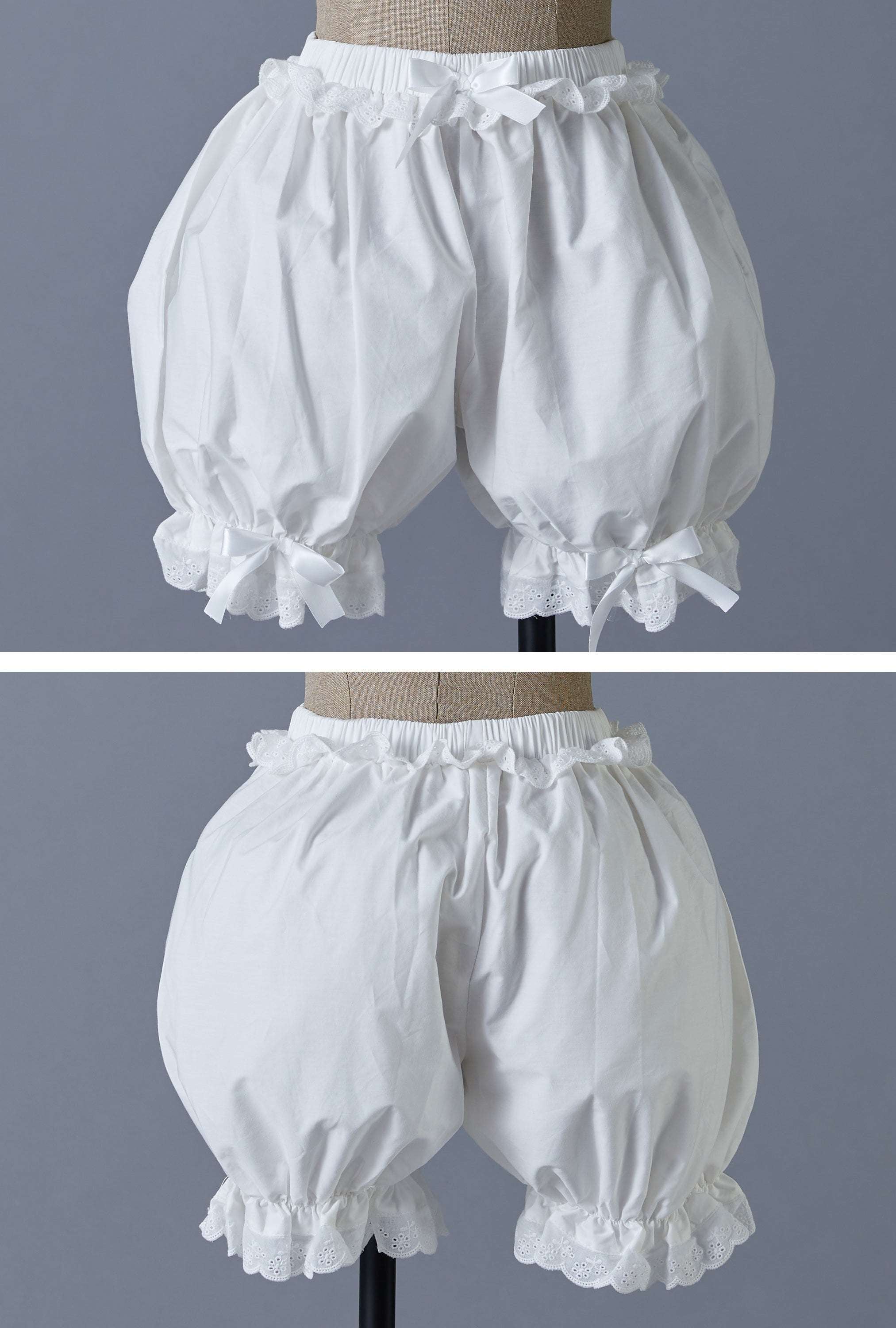 Cotton Bloomers Women Bloomer Shorts Pantaloons Victorian Bloomers Summer Shorts Pettipants Lace Trim With Bows