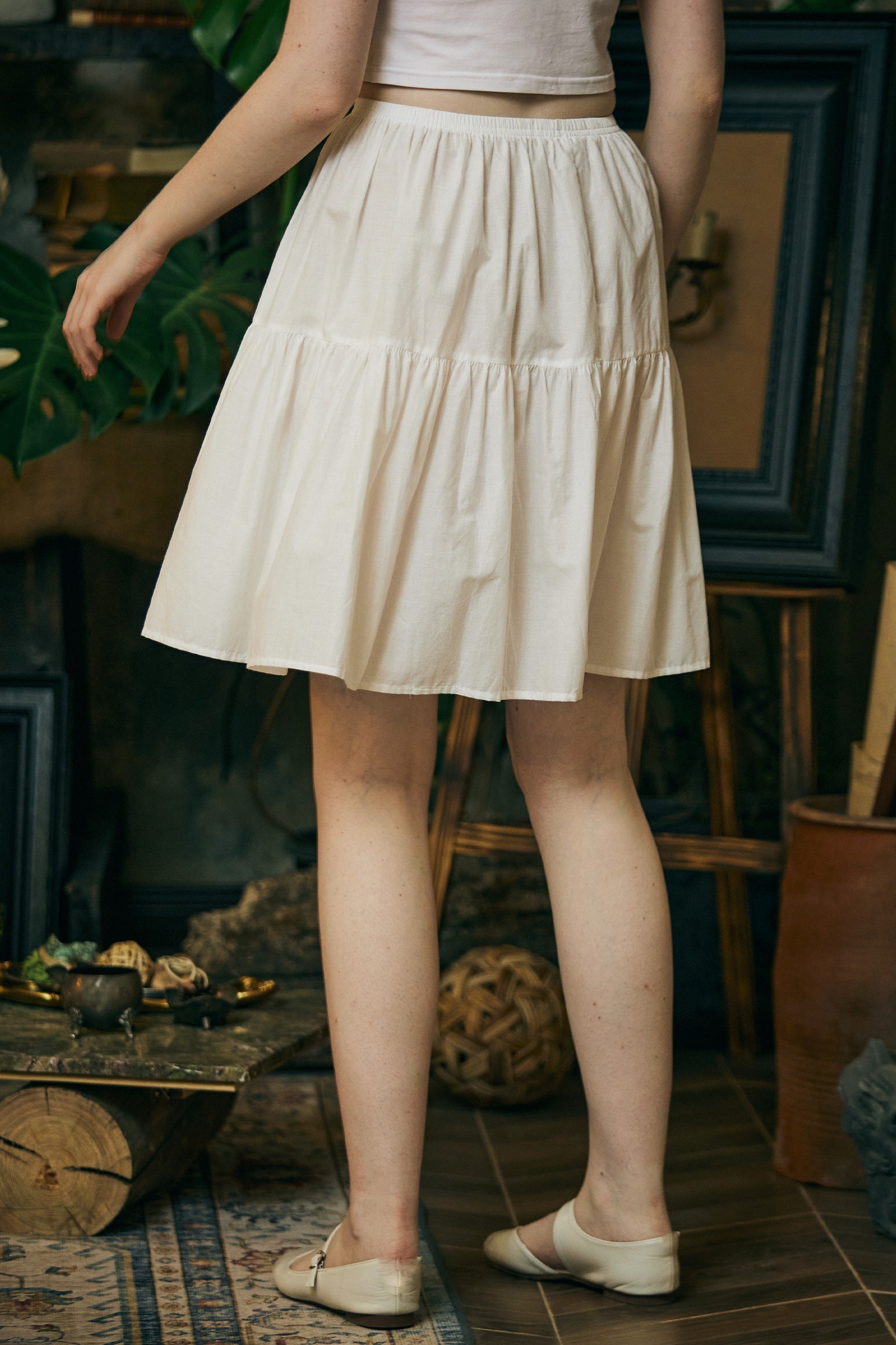 Petticoat 100% Cotton Underskirt Half Slip Unterrock Jupon Petticoat Skirt Extender Slip Ivory/White