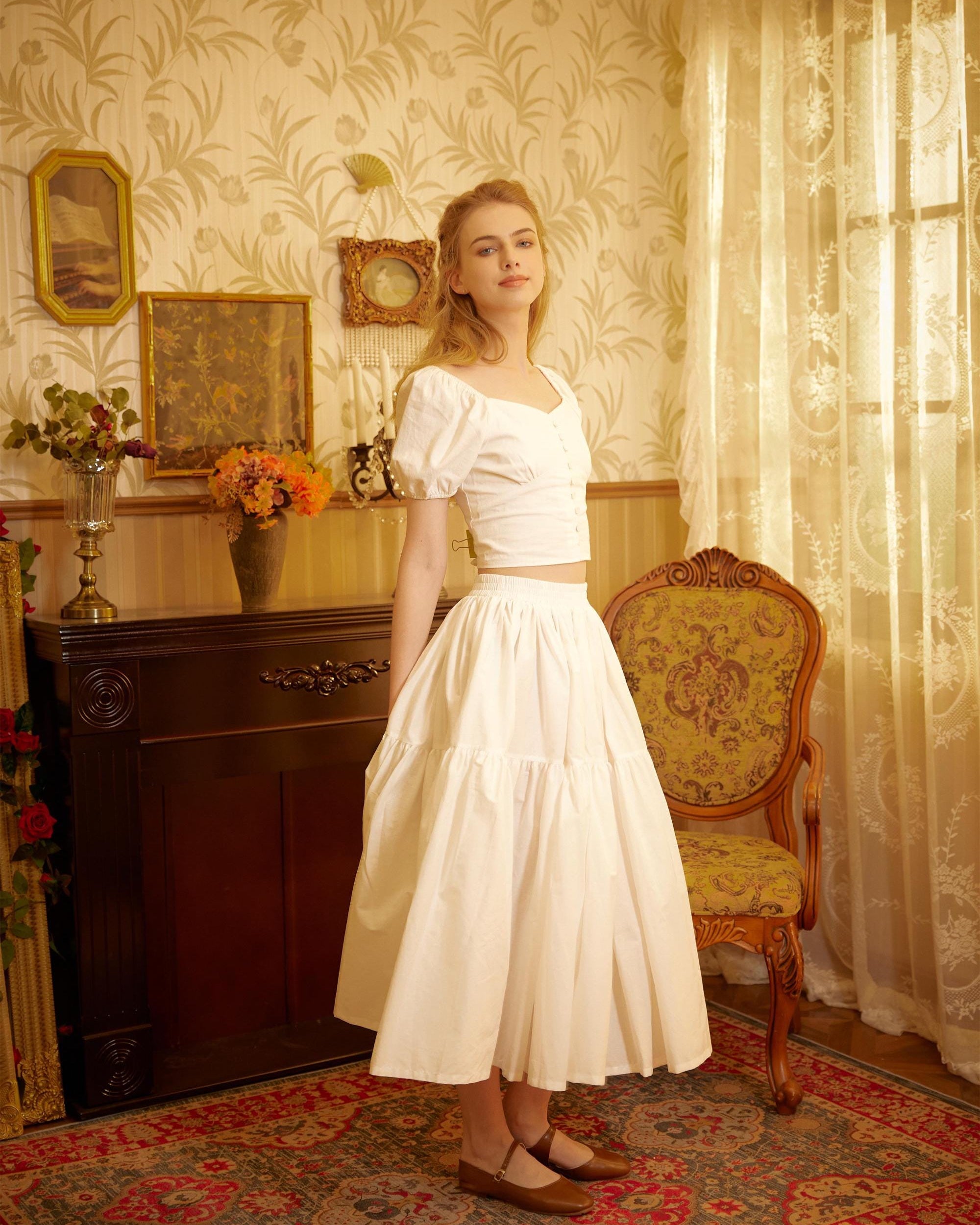 Brown Skirt Tiered Pocket Maxi Skirt Cotton Long Skirt Boho Pleated Skirt Flexible Waistband, Perfect for All Seasons