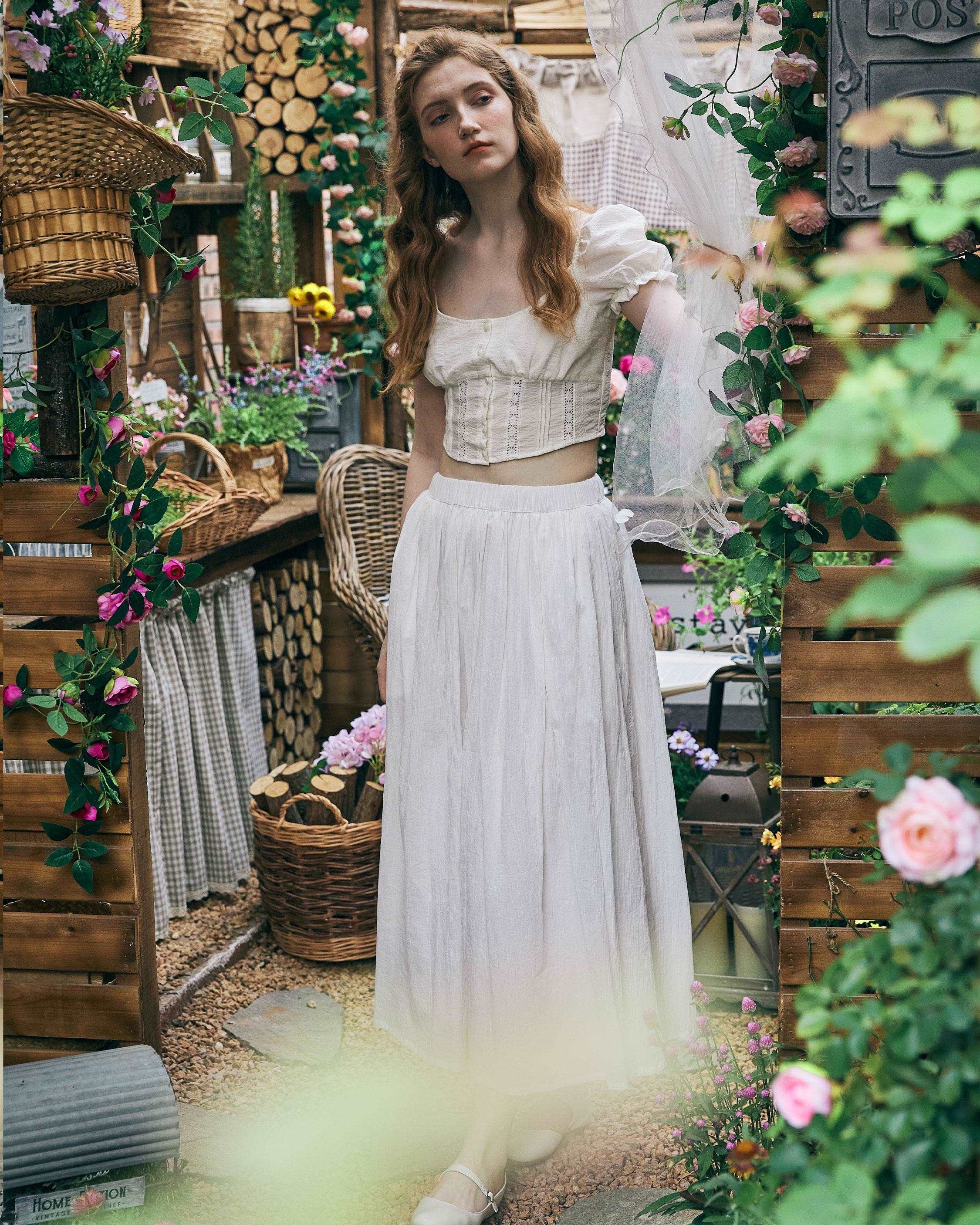 Cotton Skirt Long White Maxi Skirt Midi skirt with Pockets Beige or Cream Skirt With Lining Flexible Waistband