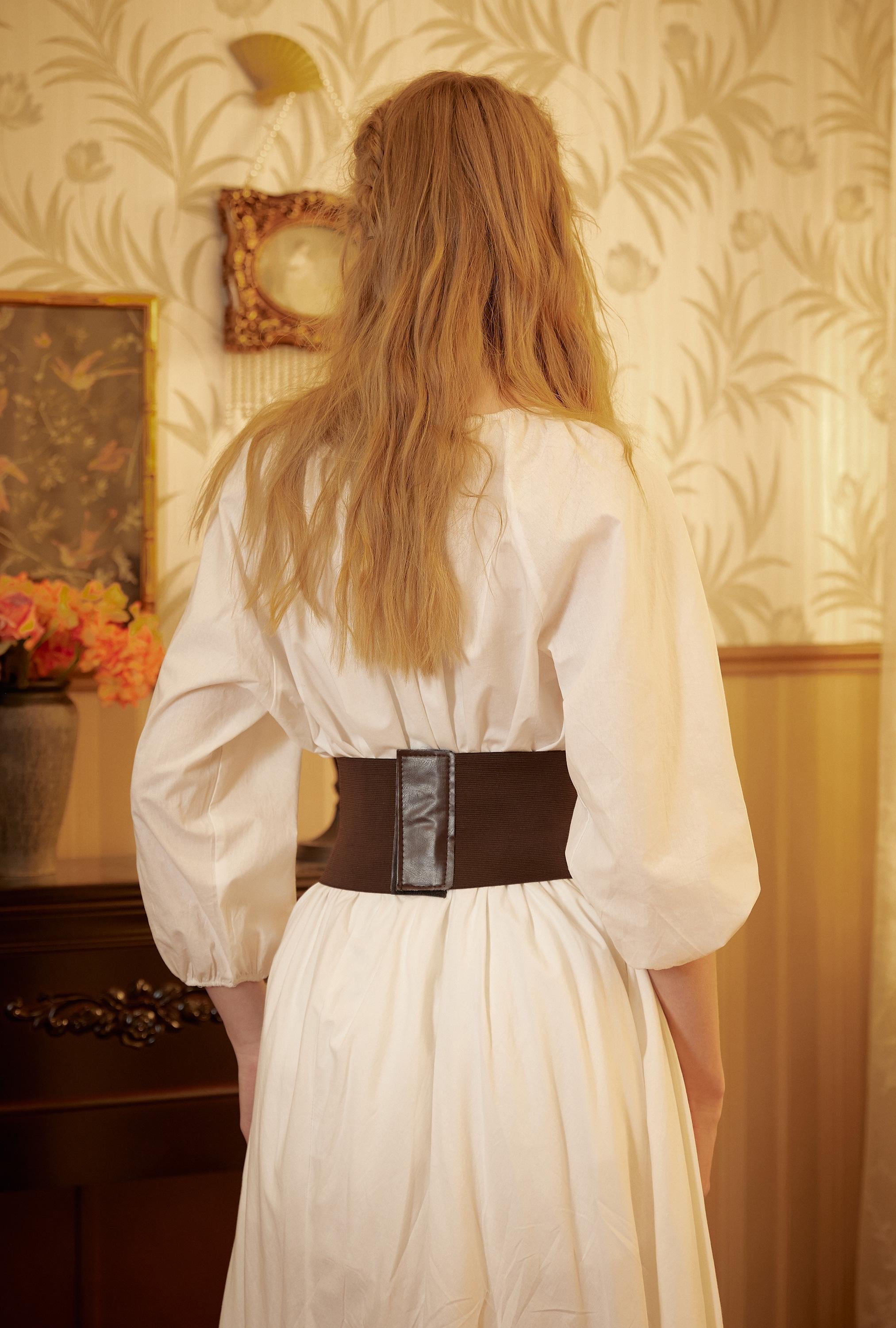 Cotton White Peasant Blouse Balloon Sleeves White Shirt Chemise Victorian Off Shoulder Keyhole Neck Renaissance Faire Top