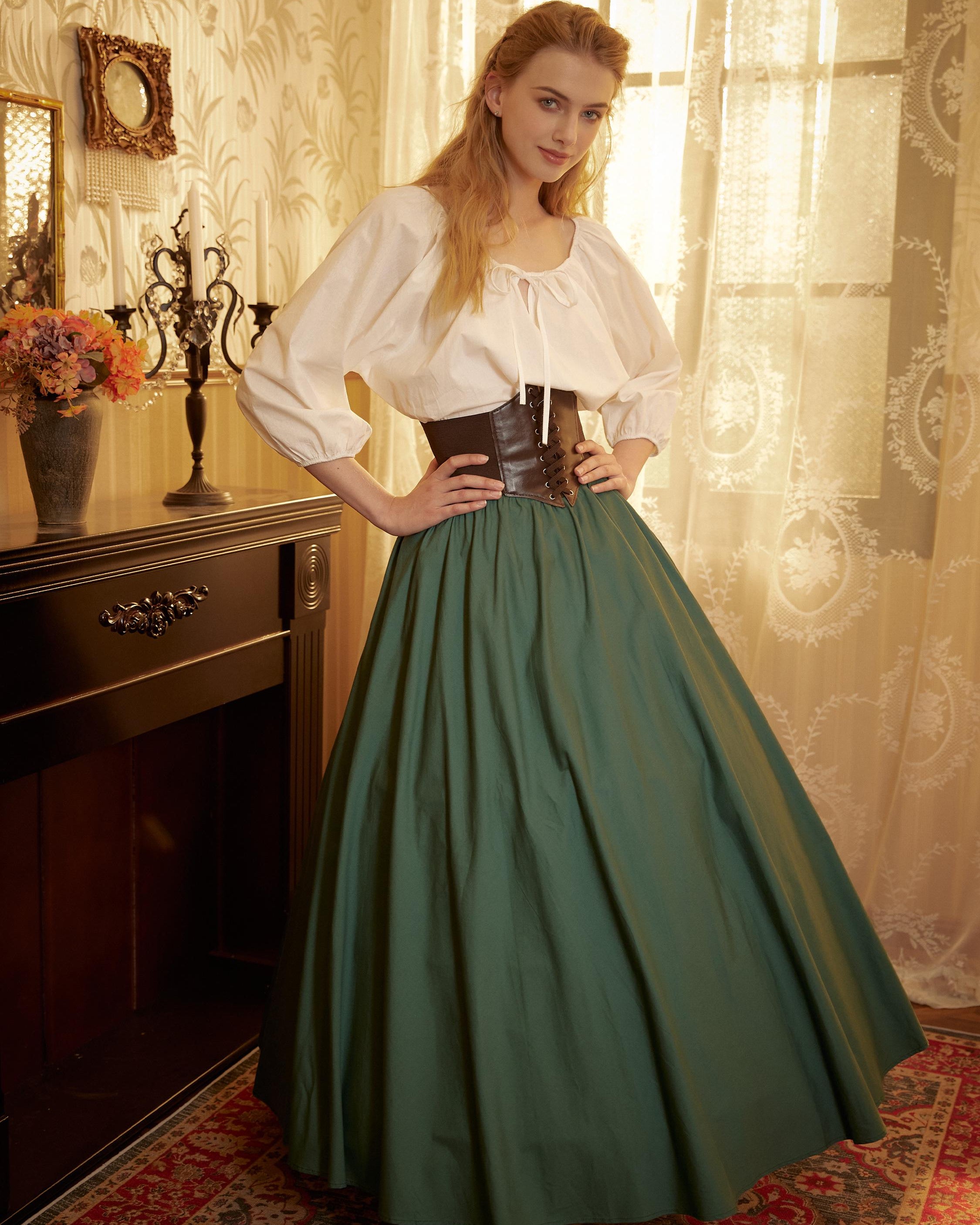 Cotton White Peasant Blouse Balloon Sleeves White Shirt Chemise Victorian Off Shoulder Keyhole Neck Renaissance Faire Top