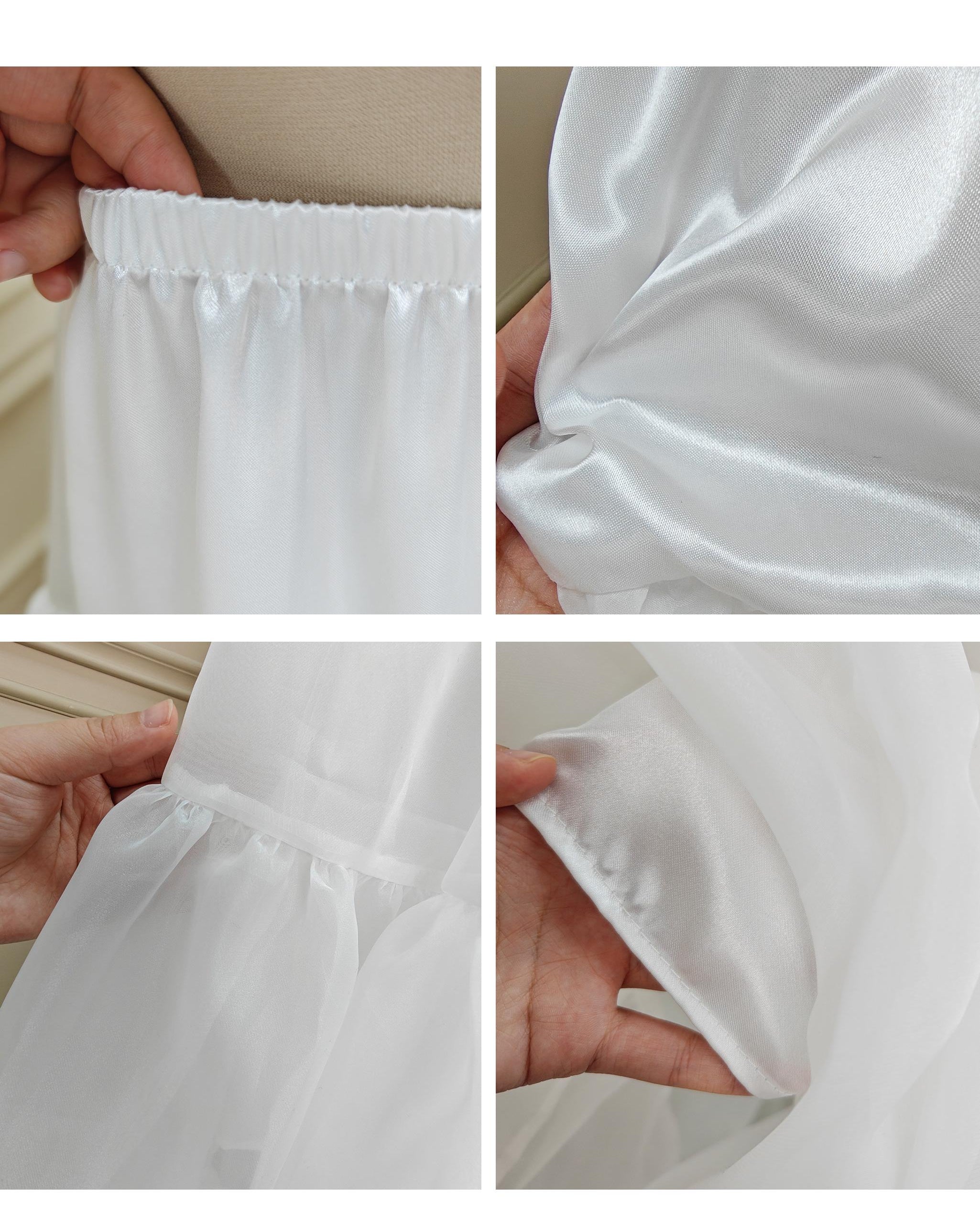 Petticoat Organza Wedding Floor Length Petticoat Tea Length Crinoline for Ball Gown Skirt Underskirt with Lining