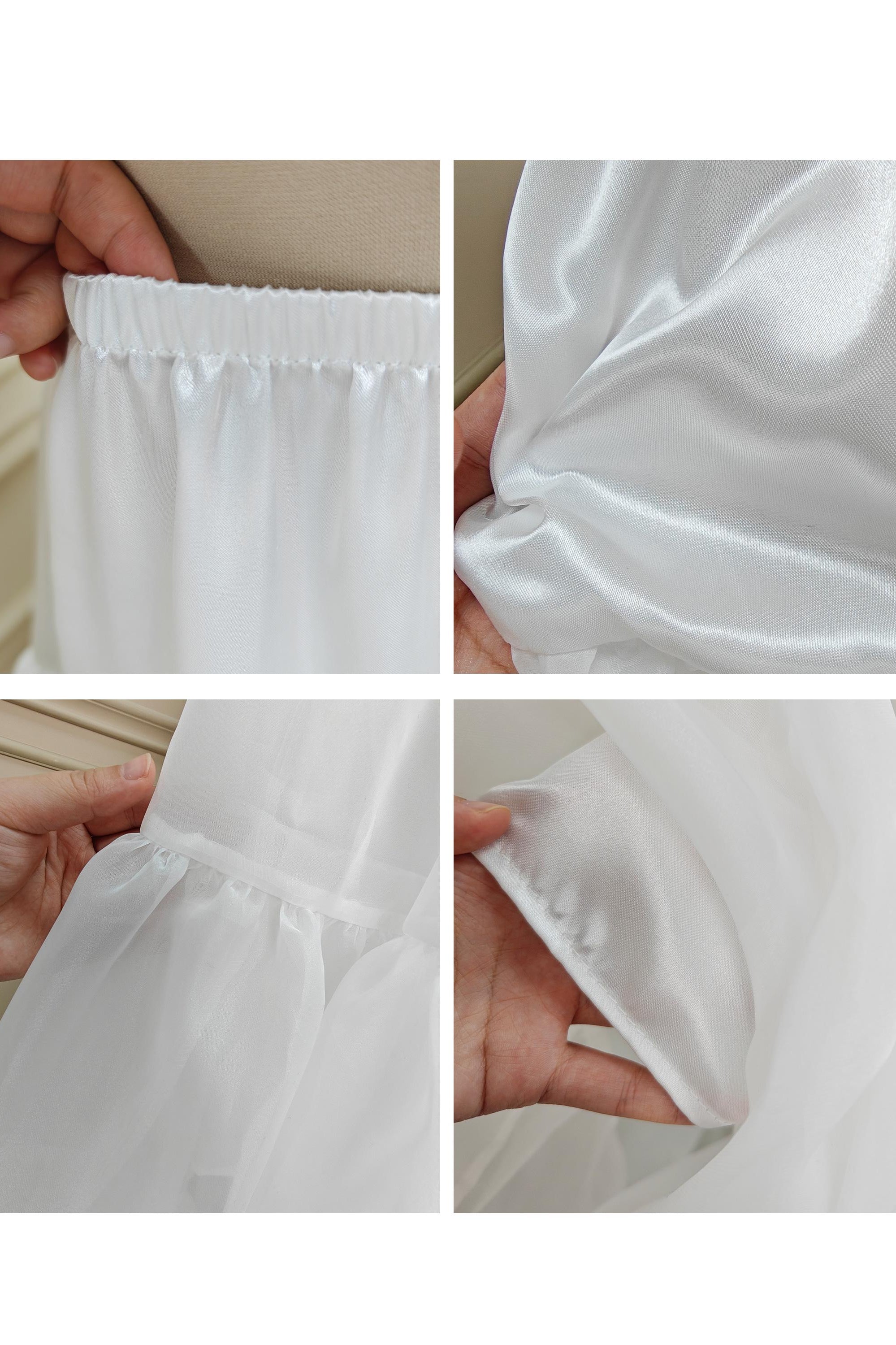 Petticoat Organza Wedding Floor Length Petticoat Tea Length Crinoline for Ball Gown Skirt Underskirt with Lining