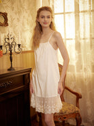 Petticoat Skirt Extender Sleepwear Full slip Strap Dress Flower Embroidery Hem