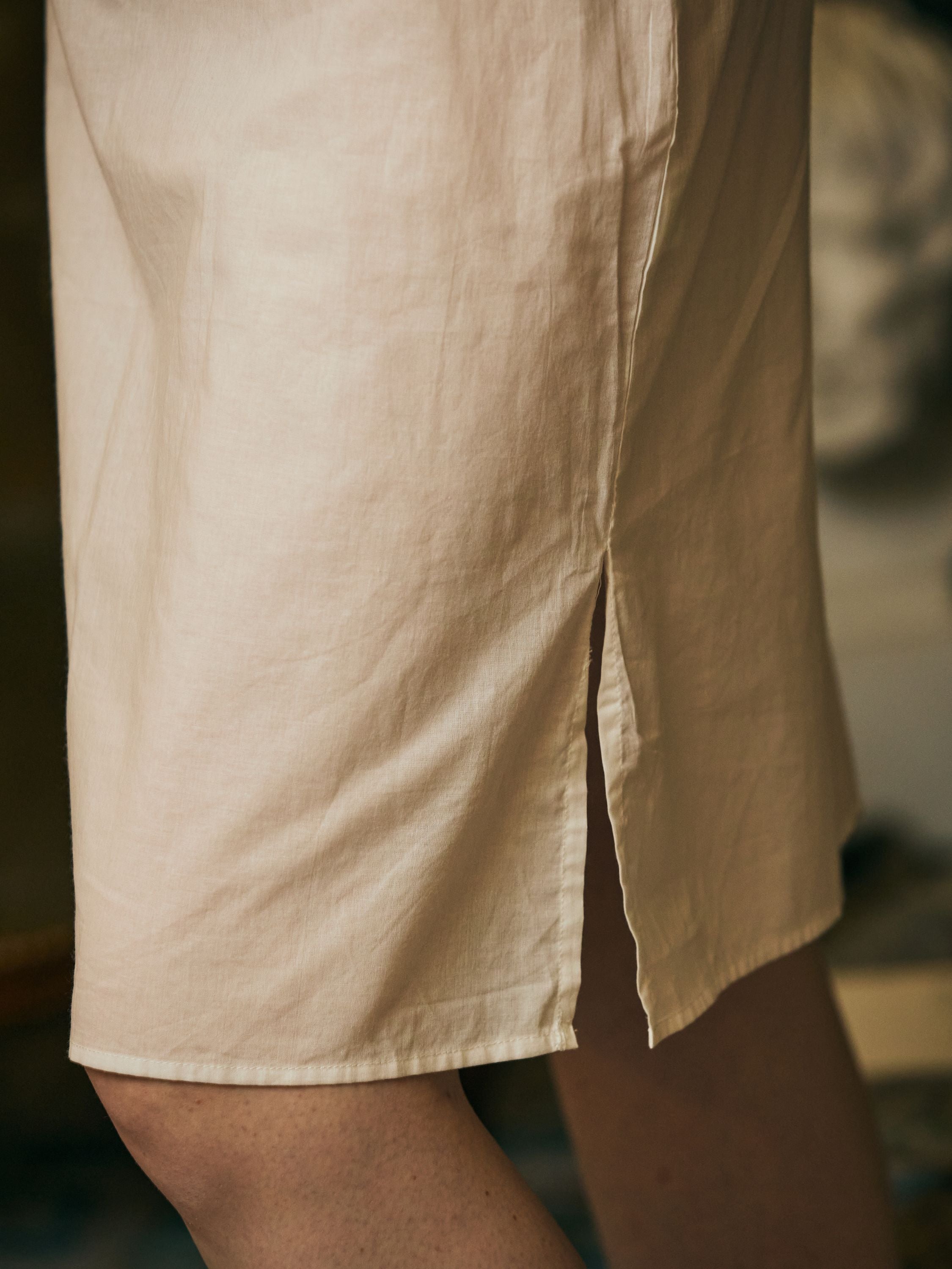 Women Cotton Slip Dress Slit Details