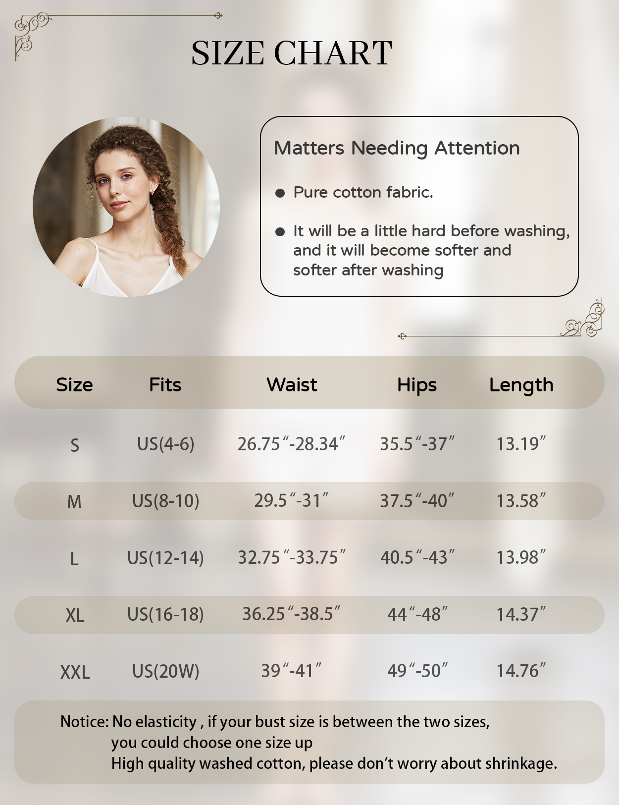 ivory striped cotton pajama shorts with loose fit design - size chart