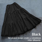 Petticoat Half Slip Cotton Woman Skirt Extender Crinoline Edged Lace A-line underskirt with Elastic waistband in three lengths Black