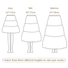 Petticoat Half Slip Cotton Woman Skirt Extender Crinoline Edged Lace A-line underskirt with Elastic waistband in three lengths Black
