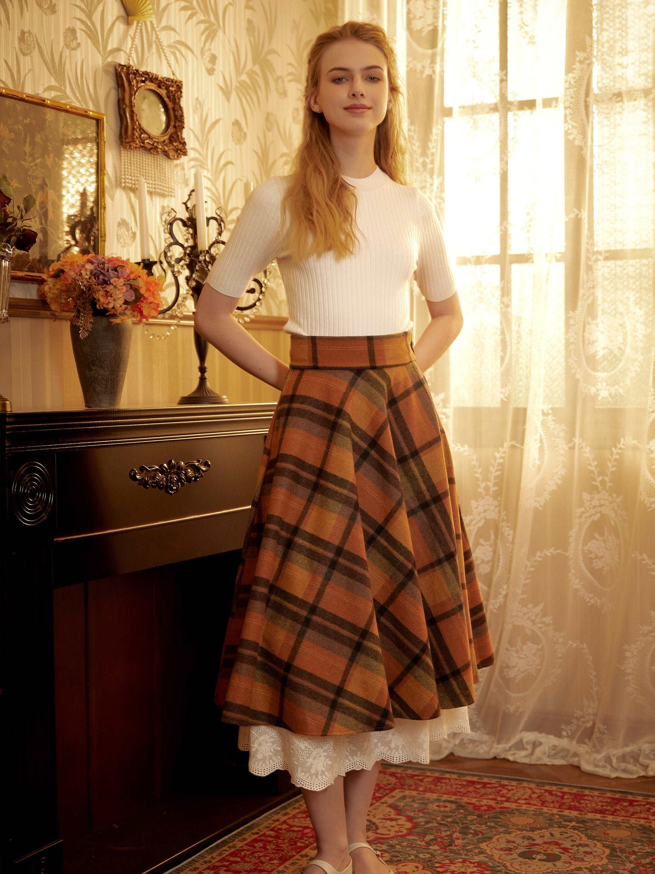 Petticoat Half Slip Cotton Women's Skirt Extender Dress Extender Vintage Style Underskirt with Flower Vine Lace Embroidery