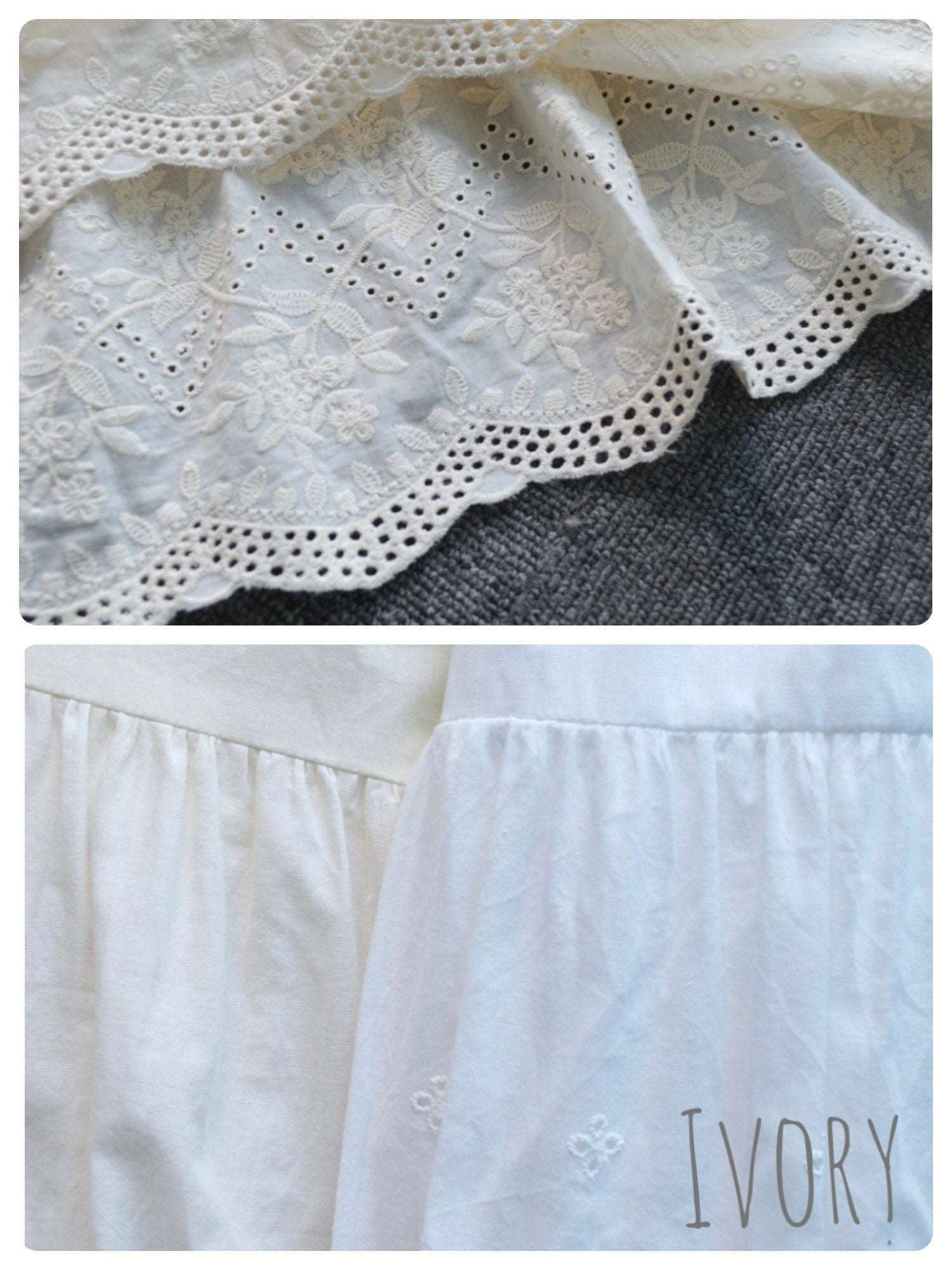 Petticoat Half Slip Cotton Women's Skirt Extender Dress Extender Vintage Style Underskirt with Flower Vine Lace Embroidery