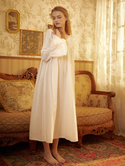 Nightgown Cotton for Women Victorian Nightgown Vintage Inspired Sleepwear Long Bell Sleeve Medieval nightgown Plus Size