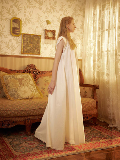 Nightgown Cotton Victorian Nightgown Plus Size White Long Sleepwear Nachthemd Floor Length