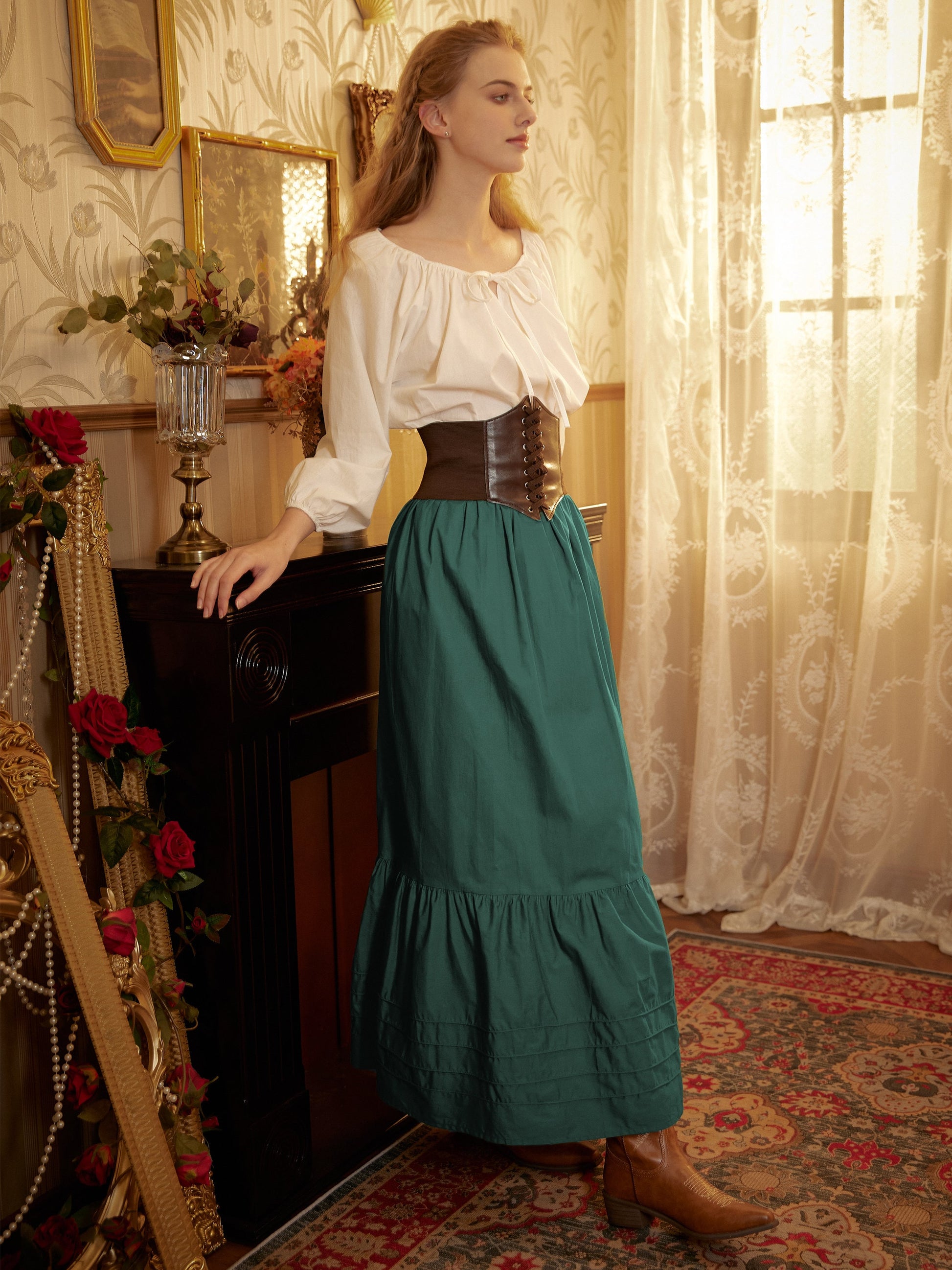 Victorian Style Skirt Cotton Maxi Skirt Period Skirt Medieval outfits Renaissance Festival Skirt Ren Faire Costume