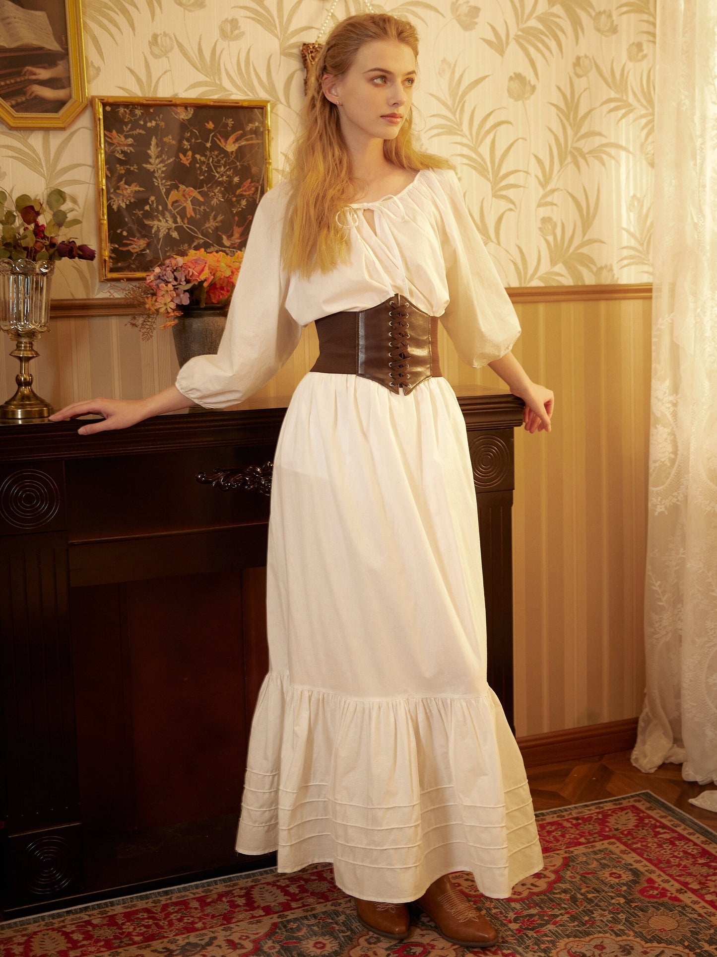 Victorian Style Skirt Cotton Maxi Skirt Period Skirt Medieval outfits Renaissance Festival Skirt Ren Faire Costume