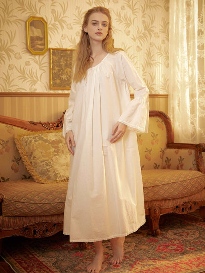 Nightgown Cotton for Women Victorian Nightgown Vintage Inspired Sleepwear Long Bell Sleeve Medieval nightgown Plus Size