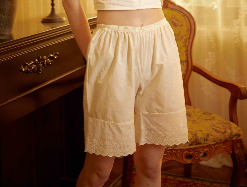 Women Spring Retro Pure Color Loose Bloomers