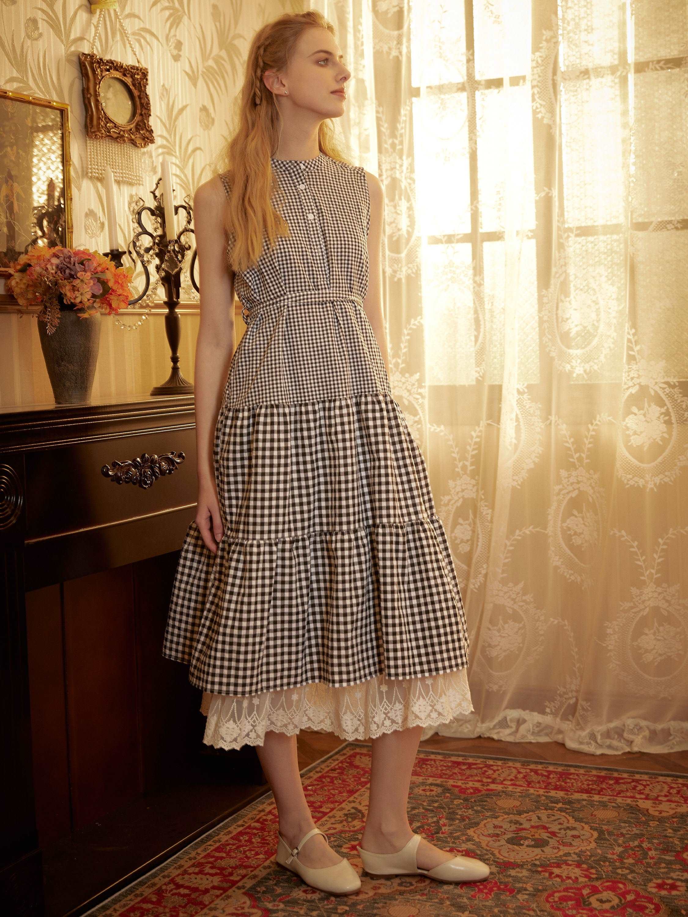 Half Slip Cotton Petticoat Skirt Extender Slip Flowers Lace Trim Unterrock Vintage Inspired Underskirt Ivory Black