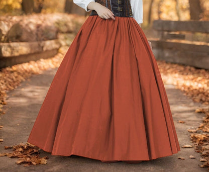 Victorian Style Skirt Cotton Long Skirt Period Skirt Medieval outfits Renaissance Festival Skirt Ren Faire Costume Full Length