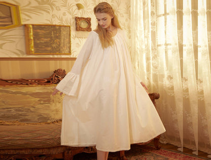 Nightgown Cotton for Women Victorian Nightgown Vintage Inspired Sleepwear Long Bell Sleeve Medieval nightgown Plus Size