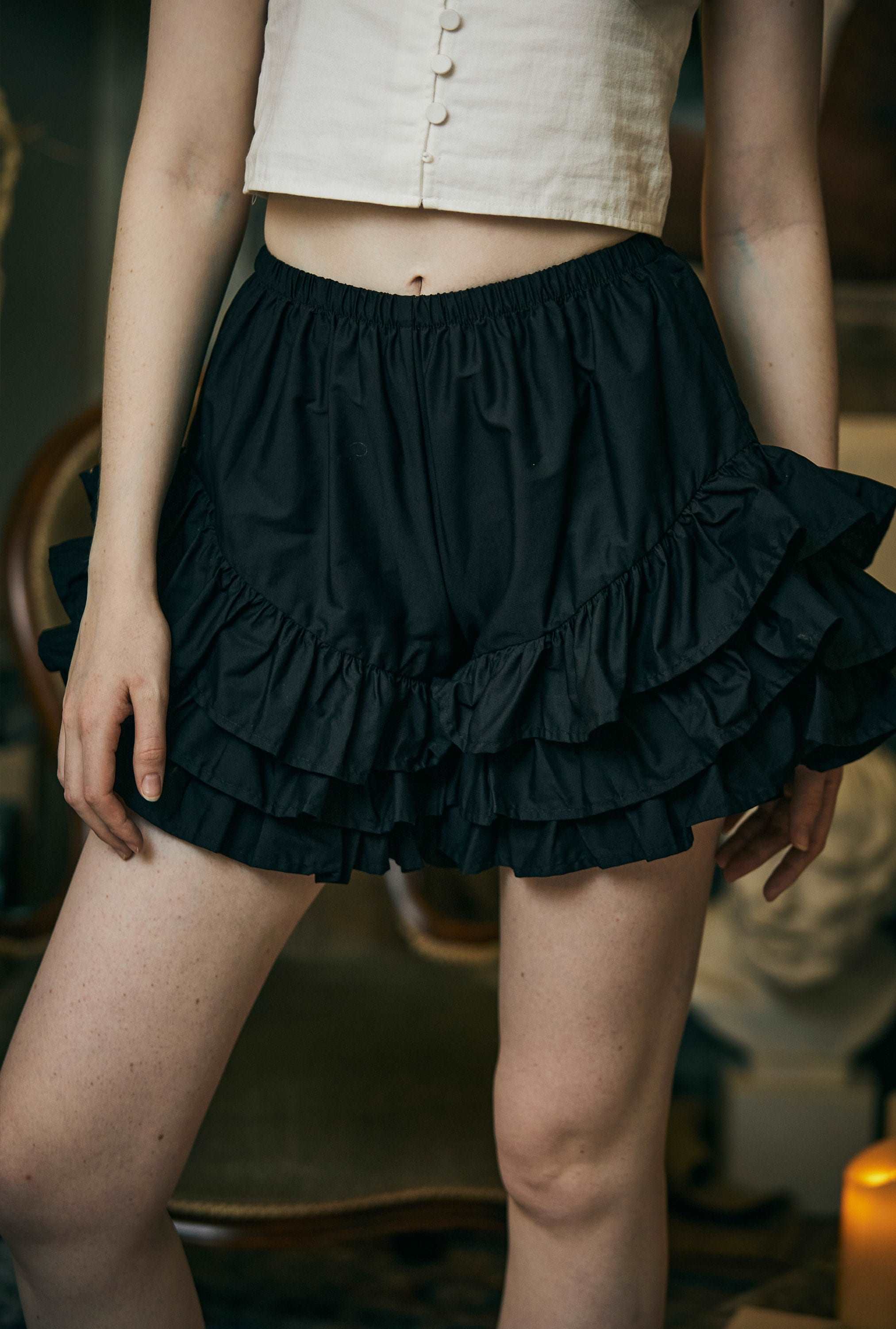 Cotton Bloomers Women Bloomer Shorts Pantaloons Victorian Frilly Bloomers Pajama Summer Shorts Pettipants Ivory Cream Black