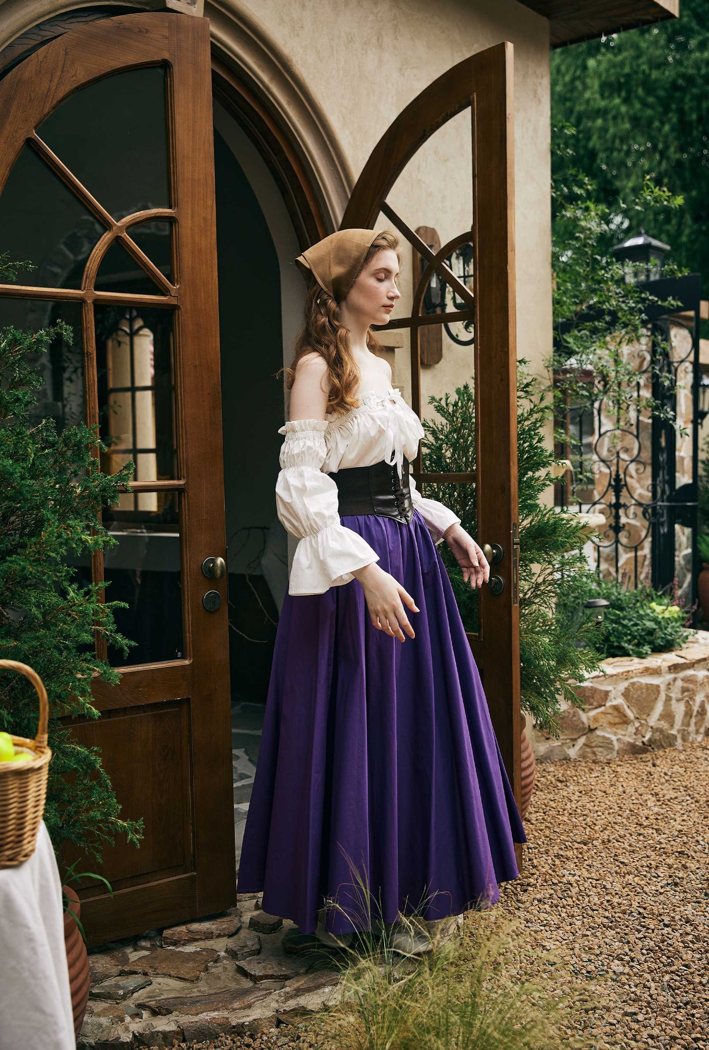 Renaissance Skirt Victorian Cotton Skirt Long Skirt Jupe Longue Purple Maxi Skirt Medieval Dress Skirt Ren Faire Skirt Boho Skirt