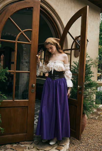 Renaissance Skirt Victorian Cotton Skirt Long Skirt Jupe Longue Purple Maxi Skirt Medieval Dress Skirt Ren Faire Skirt Boho Skirt