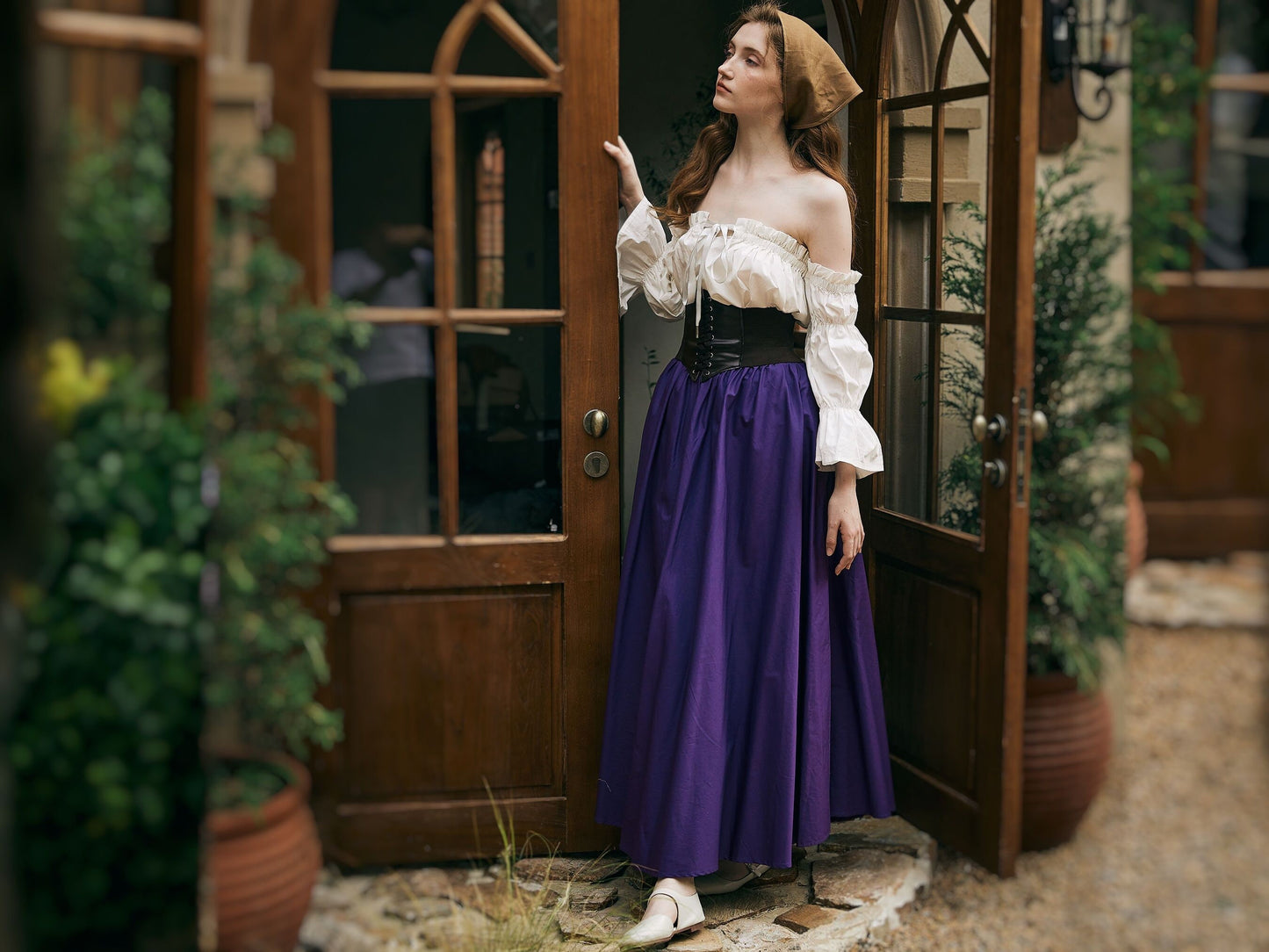 Renaissance Skirt Victorian Cotton Skirt Long Skirt Jupe Longue Purple Maxi Skirt Medieval Dress Skirt Ren Faire Skirt Boho Skirt