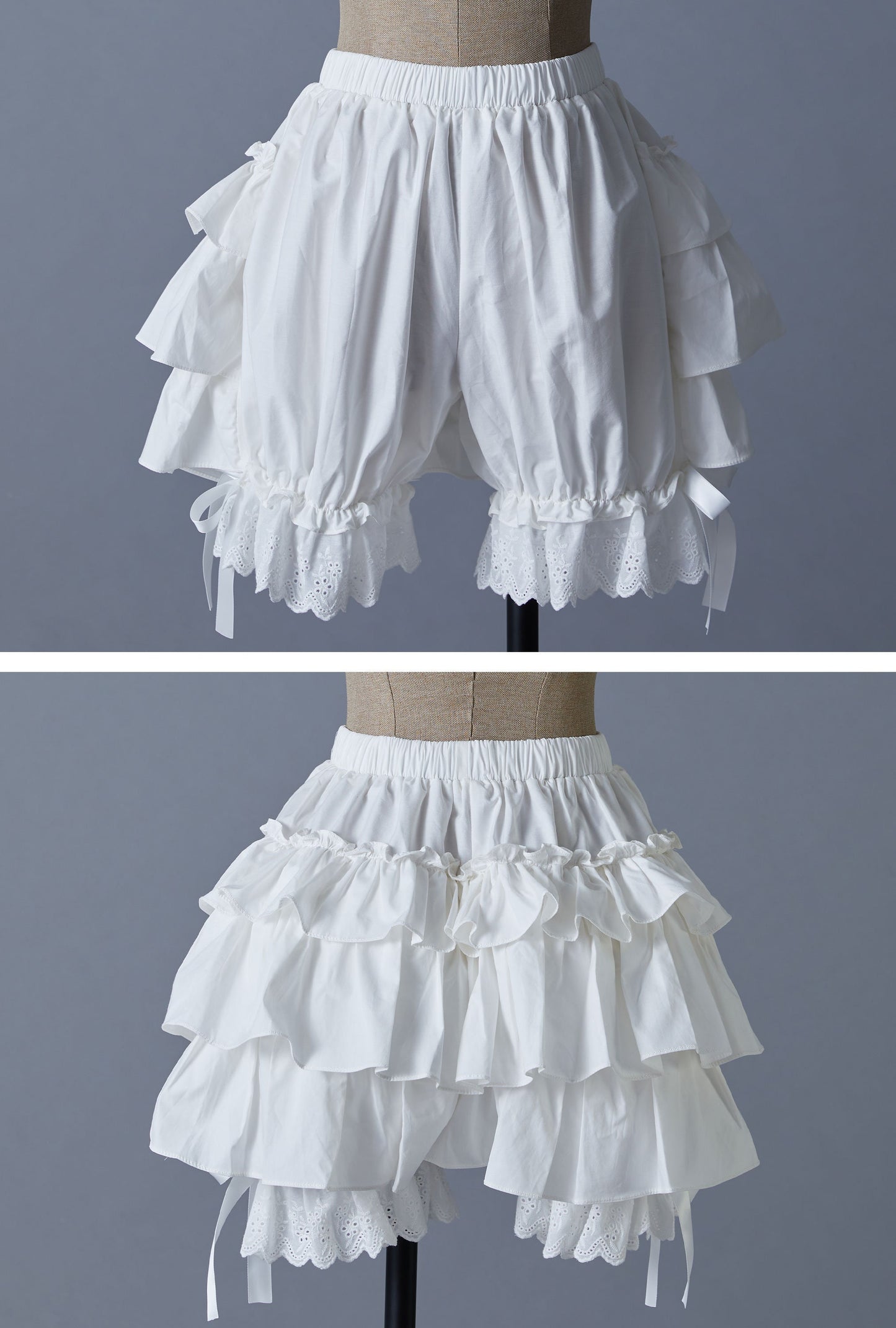 Cotton Bloomers Women Bloomer Shorts Pantaloons Victorian Ruffles Bloomers Summer Shorts Pettipants Lace Trim Side Bows