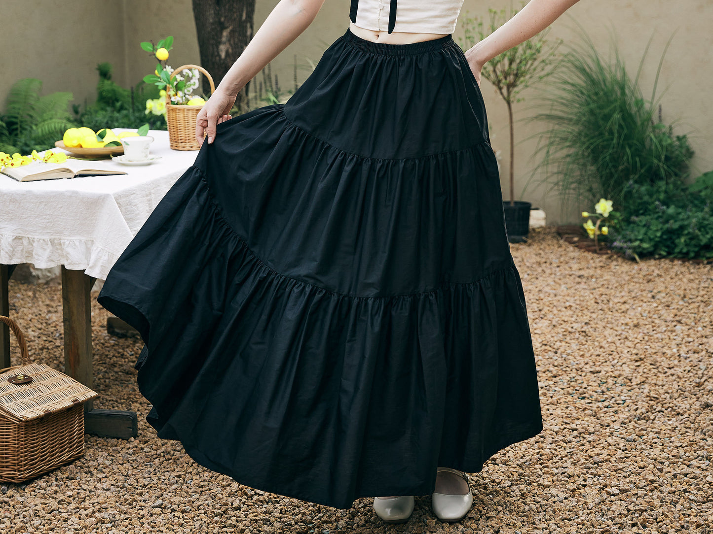 Renaissance Fair Skirt Victorian Skirt Medieval outfits Ren Faire Costume Pirate Tiered Skirt Cotton Long Skirt Full Length Peasant Skirt