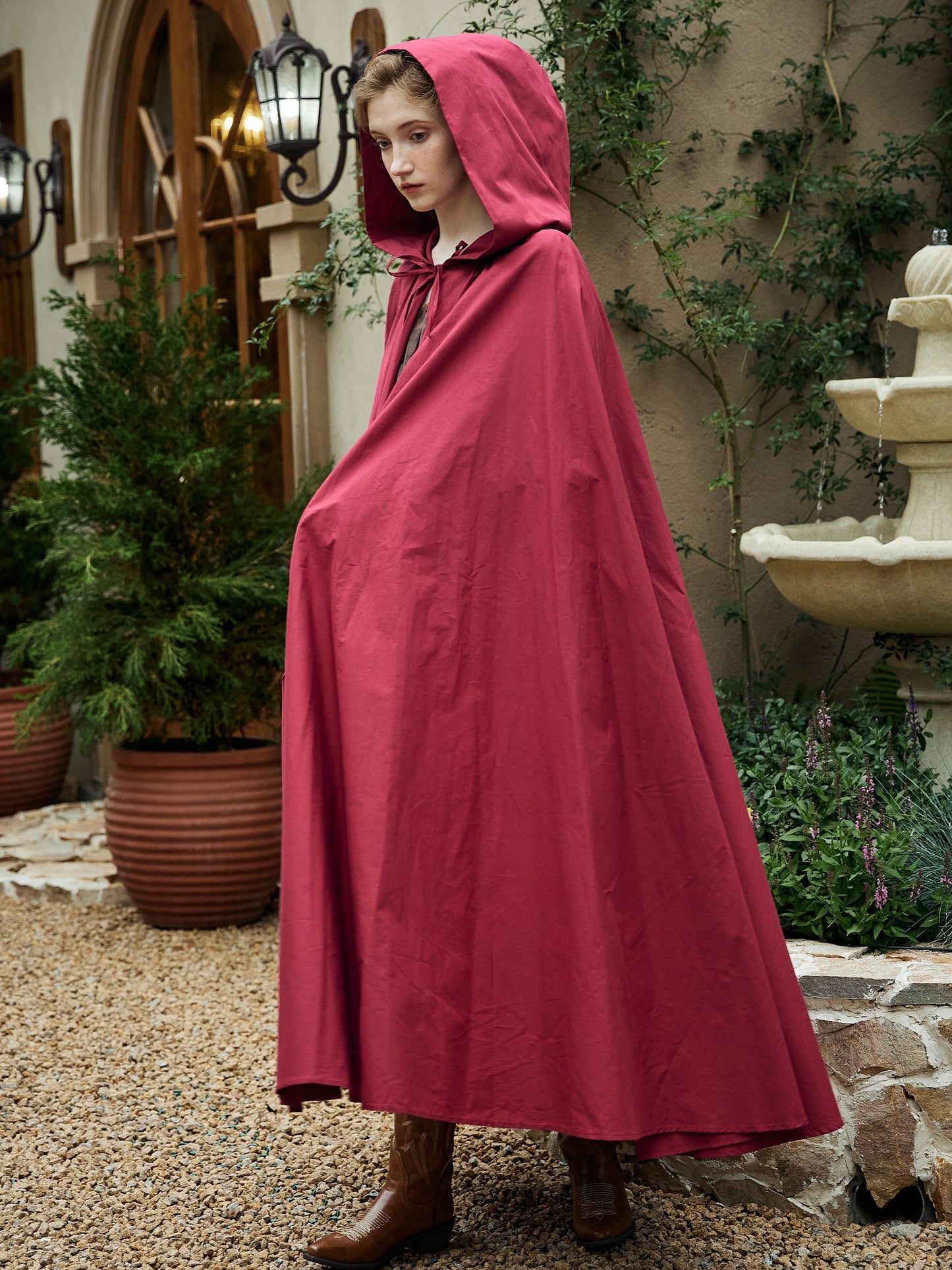 Medieval Cloak Hooded Cloak Full Circle Lightweight Cotton Robe Elf Cloak Ren Faire Costume Cosplay Cloaks for Halloween