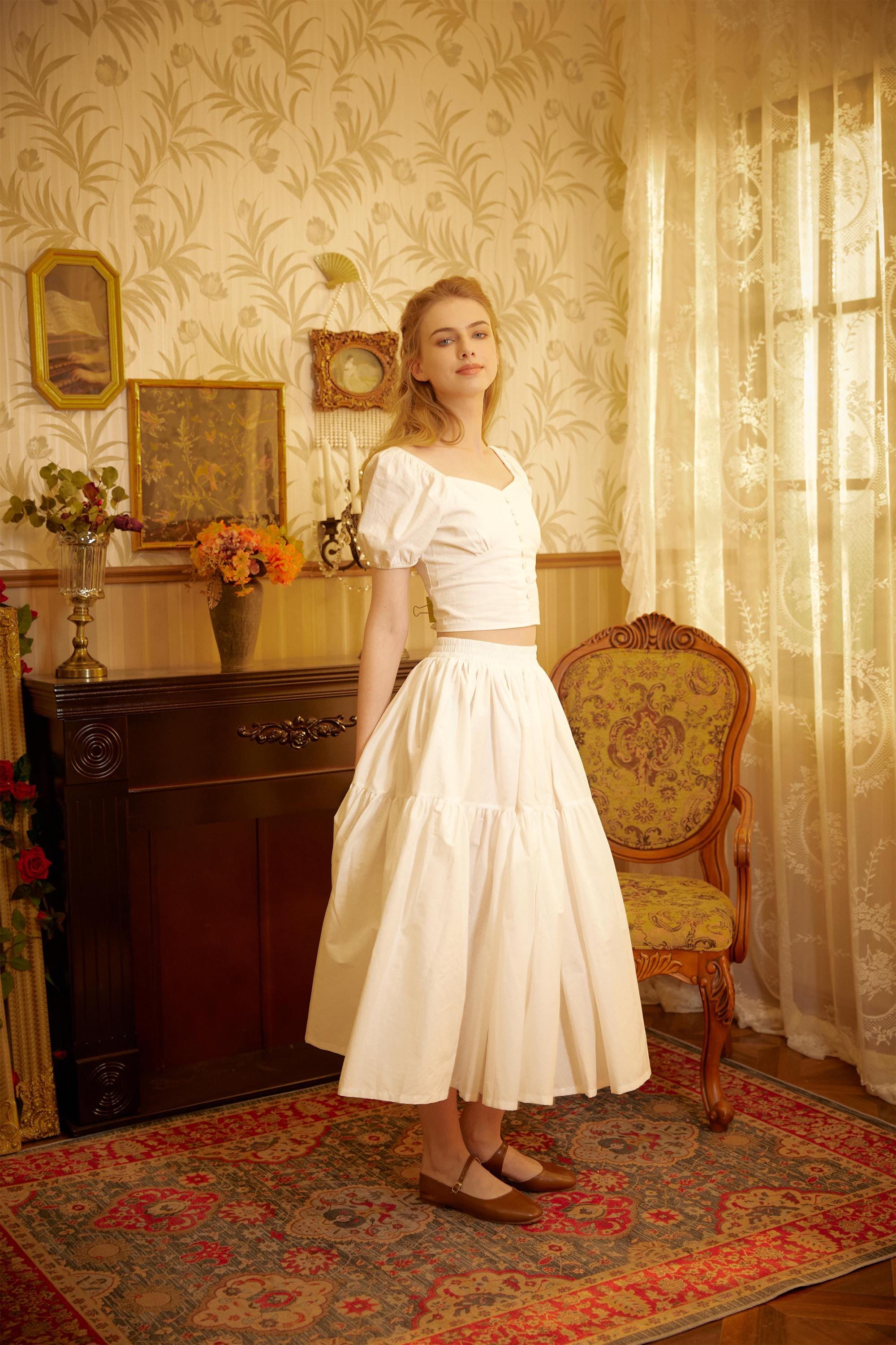 Brown Skirt Tiered Pocket Maxi Skirt Cotton Long Skirt Boho Pleated Skirt Flexible Waistband, Perfect for All Seasons