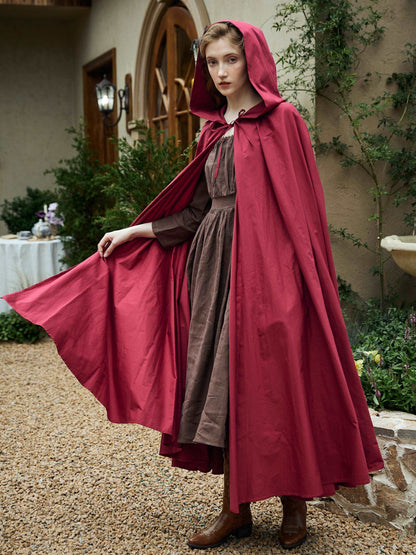 Medieval Cloak Hooded Cloak Full Circle Lightweight Cotton Robe Elf Cloak Ren Faire Costume Cosplay Cloaks for Halloween