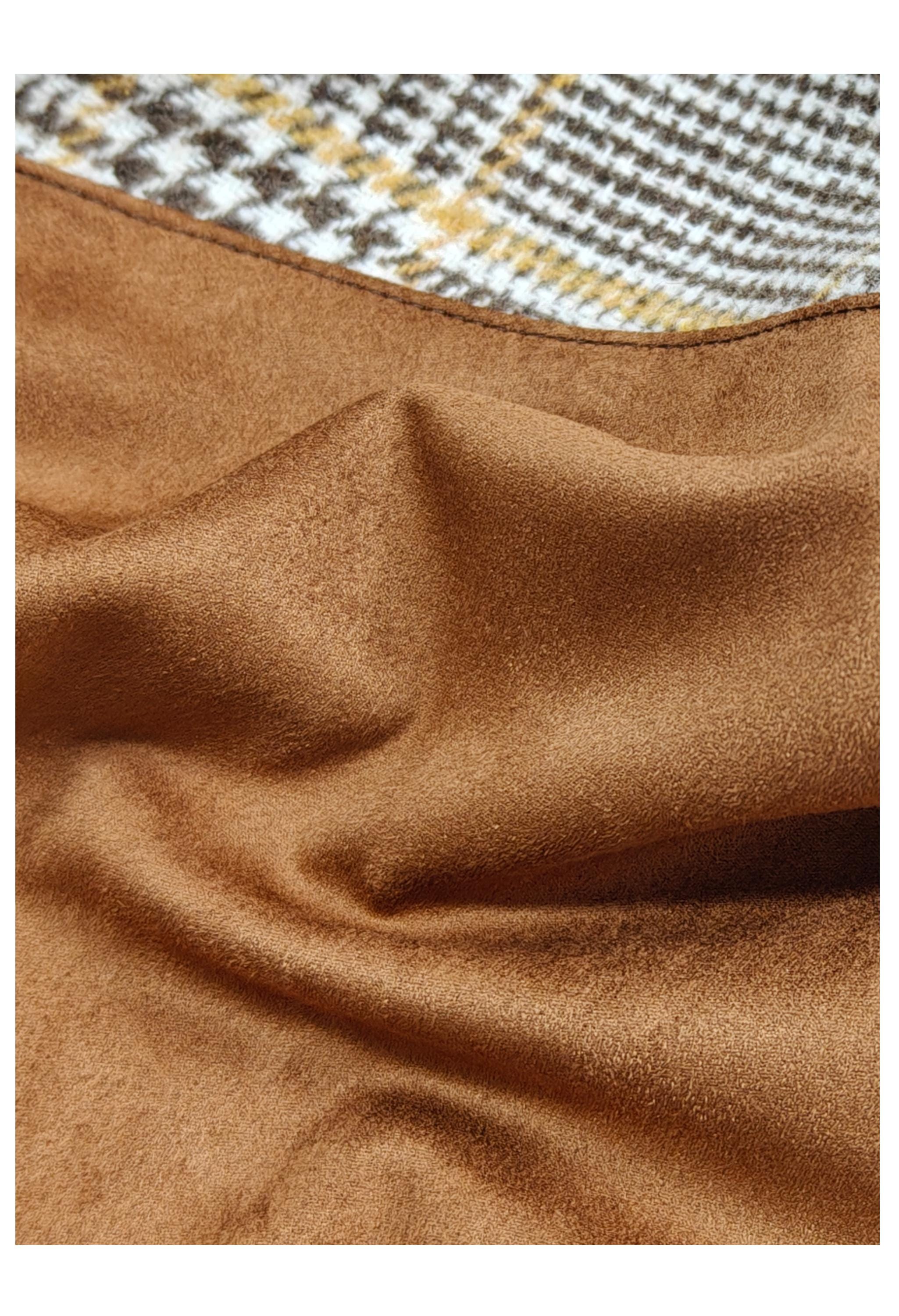 Wool Blend Cape Coat for Woman Classic Brown Plaid Vintage Inspired Tartan Coat Winter Fall Maxi Oversized Cape A-Line Spliced Design