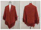Shawl Warp Wool Blend Knitted Fringed Evening Wrap Green Triangle Thick Shawl Winter Wedding Shawl Bridal Cover Up