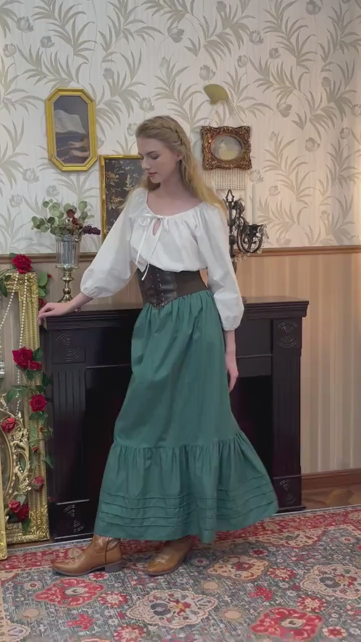 Victorian Style Skirt Cotton Maxi Skirt Period Skirt Medieval outfits Renaissance Festival Skirt Ren Faire Costume