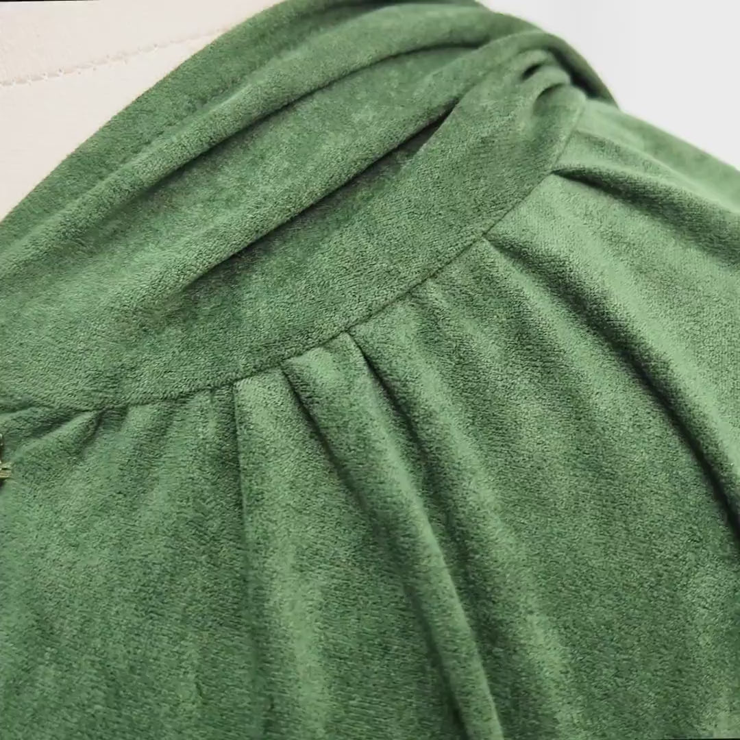 Medieval Cloak Green Hooded Cloak Faux Suede Cape Renaissance Cloak Fantasy Cloaks Elven Cloak Costume