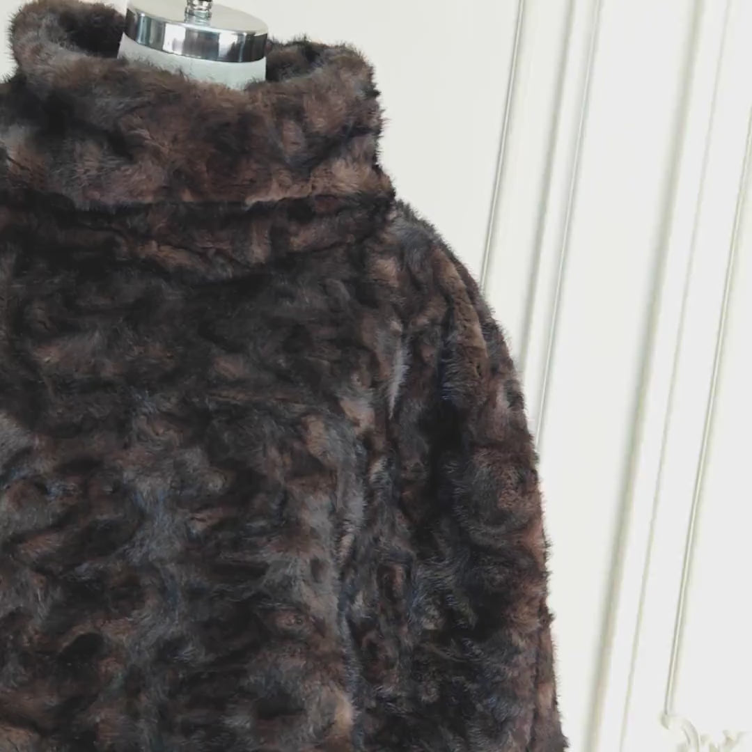 Faux Fur Poncho Medieval Mink Fur Warp Brown Coat Jacket Pullover Shawls Wraps Capes Vintage Style Capelet Shoulder Warmer